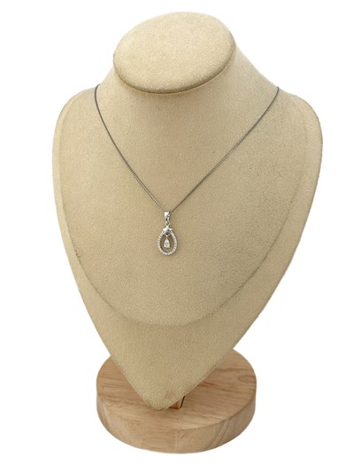 Özel Seri Gümüş Renk Zirkon Taşlı Tasarım Zincir Kolye ( 45 Cm )