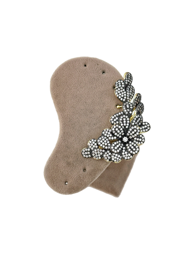 Özel Seri Gümüş Taşlı Çiçek Figür Kıkırdaklı Küpe