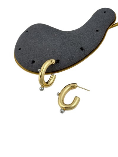 Özel Seri Gümüş Topçuk Detay Tasarım Boru Halka Küpe