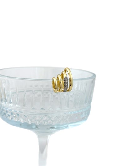 Özel Seri Gümüş Zirkon Taş Detay Çoklu Görünüm Kıkırdak Küpe