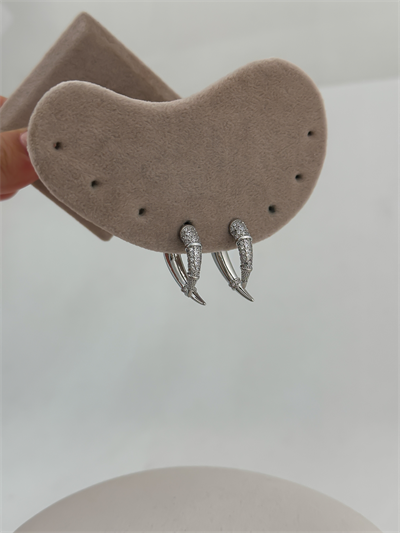 Özel Seri Gümüş Zirkon Taş ve Plaka Uzun Çivi Model Küpe