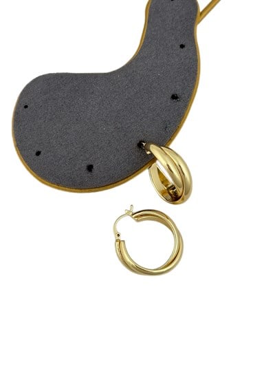 Özel Seri İç İçe Geçmeli İkili Vintage Halka Küpe ( İç Çap : 1.8 Cm )