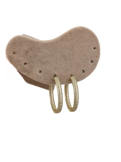 Özel Seri İçli Dışlı Zirkon Taşlı Halka Küpe ( İç Çap : 3.4 Cm )