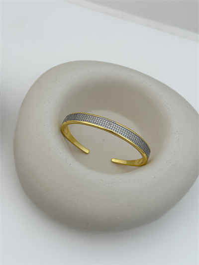 Özel Seri İki Renkli Zirkon Taş Detay Kelepçe Bileklik