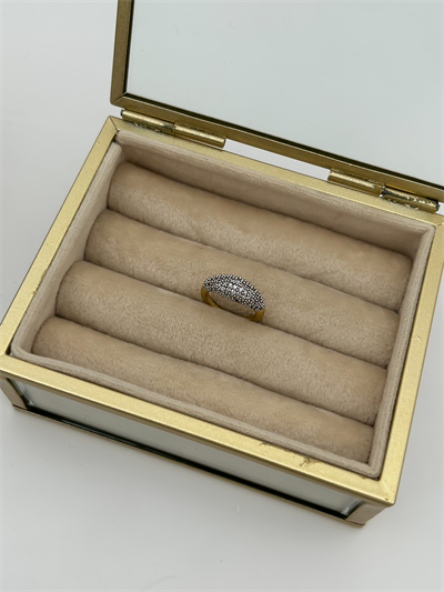 Özel Seri İki Renkli Zirkon Taşlı Bombe Detay Ayarlanabilir Serçe Parmak Yüzük