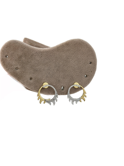 Özel Seri İki Renkli Zirkon Taşlı Güneş Figür Küpe