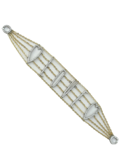 Özel Seri İki Renkli Zirkon Taşlı Love Yazılı Bileklik (19 Cm)
