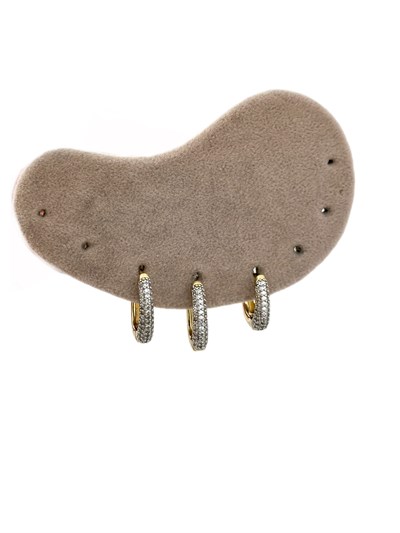 Özel Seri İki Renkli Zirkon Taşlı Oval Halka Üçlü Set Küpe