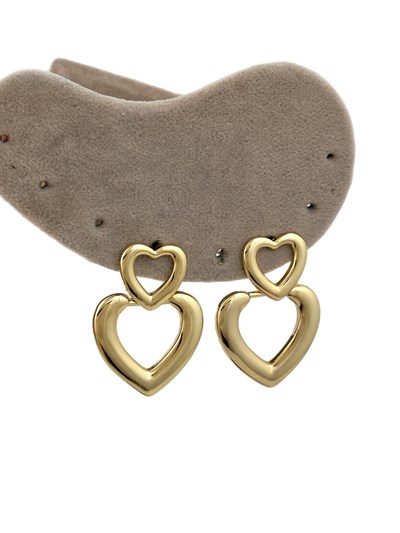 Özel Seri İkili Kalp Sallanıtlı Küpe