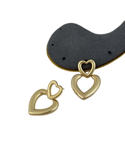 Özel Seri İkili Kalp Sallanıtlı Küpe