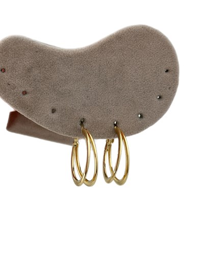 Özel Seri İkili Yassı Plaka Halka Küpe ( İç Çap : 2.2 Cm )