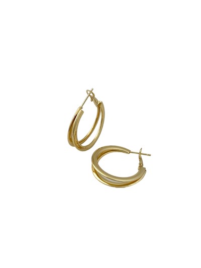 Özel Seri İkili Yassı Plaka Halka Küpe ( İç Çap : 2.2 Cm )