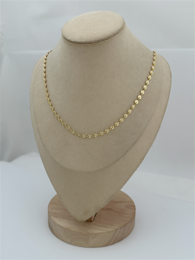 Özel Seri İnce Lazer Kesim Daire Plaka Sıralı Zincir Kolye (60 Cm)