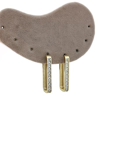 Özel Seri İri Kare Zirkon Taş Sıralı Dikdörtgen Model Küpe