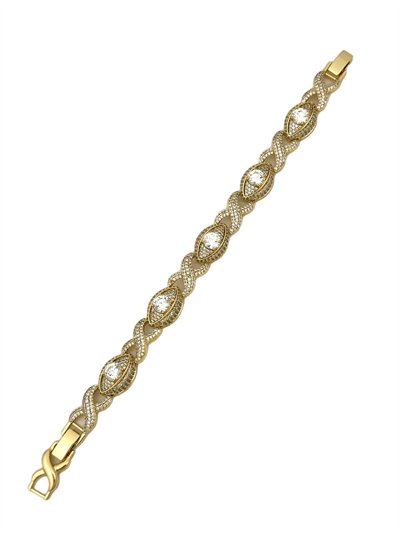 Özel Seri İri Zirkon Taşlı Bombeli Göz Model Tasarım Bileklik (19 Cm)