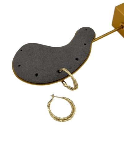 Özel Seri İşlemeli Çiftli Görünüm Halka Küpe ( İç Çap : 2 Cm )