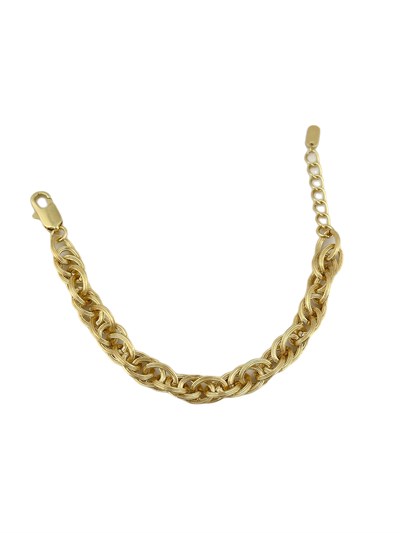 Özel Seri İşlemeli Çoklu Oval Halka Zincir Bileklik ( 20 Cm )