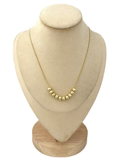 Özel Seri İşlemeli Topçuk Model Zincir Kolye ( 49 Cm )