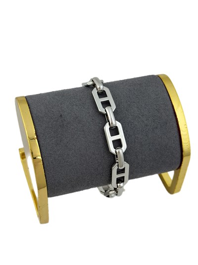Özel Seri Kalın Halka Geçmeli Tasarım Zincir Görünüm Bileklik ( 22 Cm )
