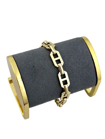 Özel Seri Kalın Halka Geçmeli Tasarım Zincir Görünüm Bileklik ( 22 Cm )