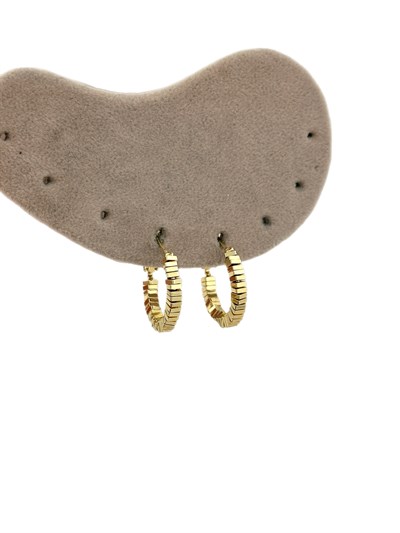 Özel Seri Kare Plaka Sıralı Halka Küpe ( İç Çap : 1.6 Cm )