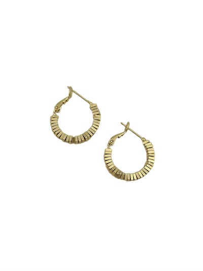 Özel Seri Kare Plaka Sıralı Halka Küpe ( İç Çap : 1.6 Cm )