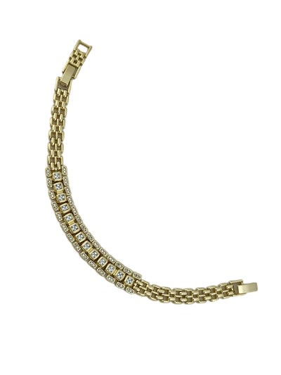 Özel Seri Kare Zirkon Taş Sıralı Hasır Kordon Bileklik ( 19 Cm )