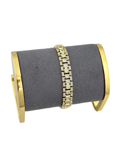 Özel Seri Kare Zirkon Taş Sıralı Hasır Kordon Bileklik ( 19 Cm )