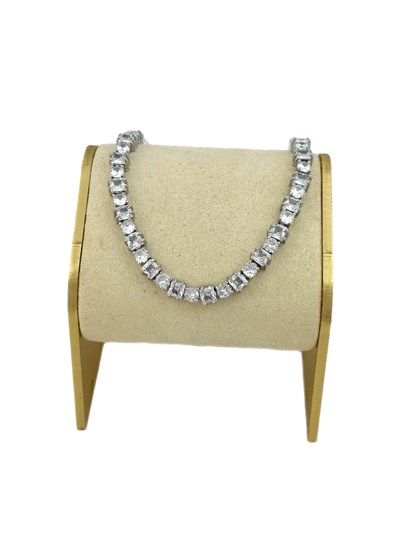 Özel Seri Kare Zirkon Taşlı Su Yolu Bileklik ( 18 Cm )