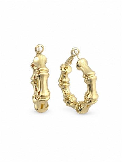 Özel Seri Kemik Model Bombeli Plaka Halka Küpe ( İç Çap : 2.2 Cm )