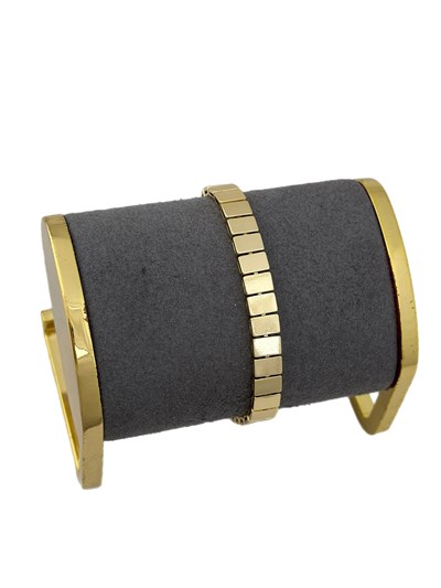 Özel Seri Kesik Dikdörtgen Plaka Sıralı Bileklik (19 Cm)