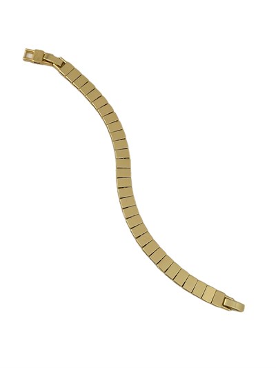 Özel Seri Kesik Dikdörtgen Plaka Sıralı Bileklik (19 Cm)