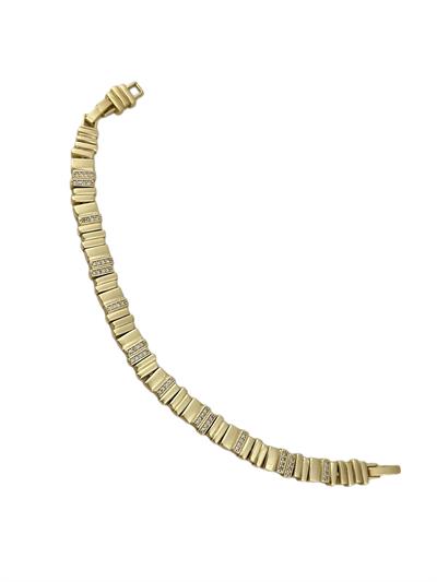 Özel Seri Kesik Plaka Zirkon Taş Detay Bileklik (19 Cm)