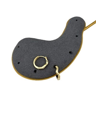Özel Seri Kıvrımlı Plaka Halka Küpe ( İç Çap : 1.2 Cm )