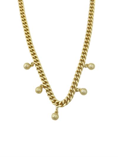 Özel Seri Klasik Zincirde Lazer Kesim Topçuk Sallantılı Kolye (44 Cm)