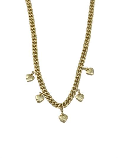 Özel Seri Klasik Zincirde Lazer Kesim Bombeli Kalp Figür Kolye (44 Cm)