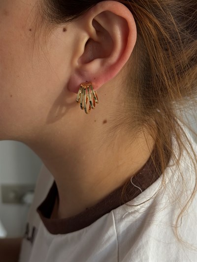 Özel Seri Köşegen Kesimli Vintage Halka Küpe