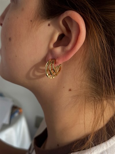 Özel Seri Köşegen Kesimli Vintage Halka Küpe