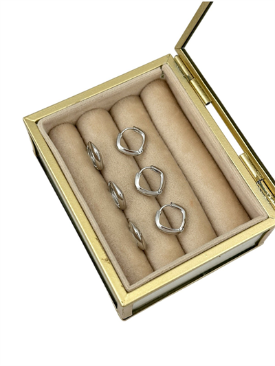 Özel Seri Köşegen Model Mini Gümüş Altılı Set Küpe