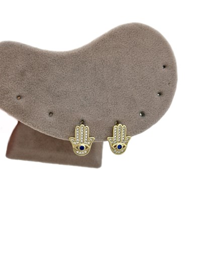 Özel Seri Lacivert Taş Detay Fatma Ana Eli Figür Küpe