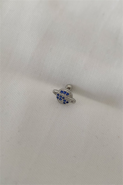 Özel Seri Lacivert Taşlı Gezegen Piercing