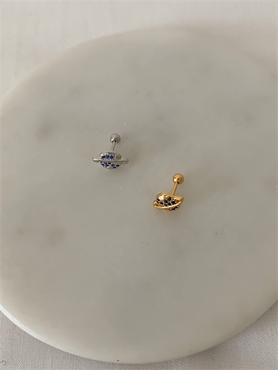 Özel Seri Lacivert Taşlı Gezegen Piercing