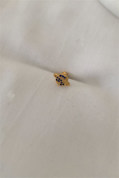 Özel Seri Lacivert Taşlı Gezegen Piercing