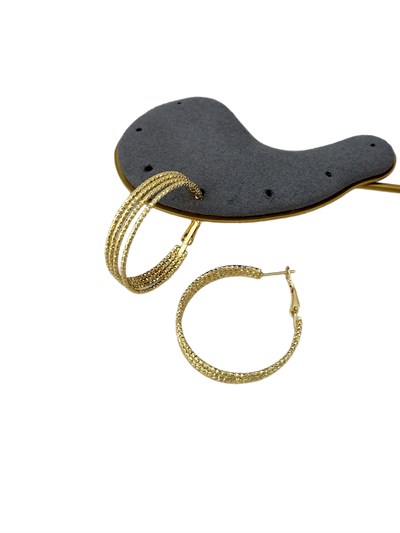 Özel Seri Lazer Kesim Detay Çoklu Tel Görünüm Halka Küpe (İç Çap:3.6 Cm)