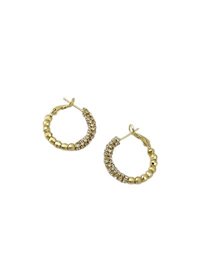 Özel Seri Lazer Kesim Dorika ve Zirkon Taşlı Biye Sıralı Halka Küpe (İç Çap:1.8 Cm)