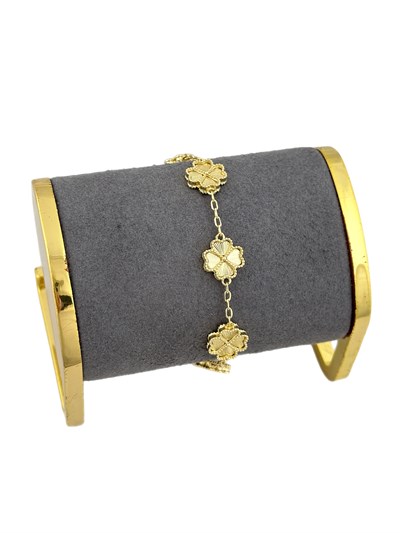 Özel Seri Lazer Kesim İşlemeli Çoklu Yonca Figür Bileklik ( 20 Cm )