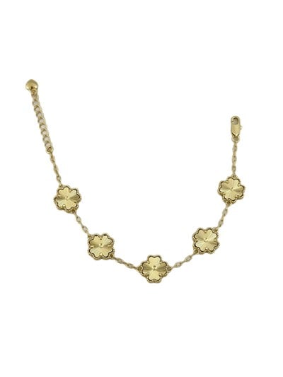 Özel Seri Lazer Kesim İşlemeli Çoklu Yonca Figür Bileklik ( 20 Cm )