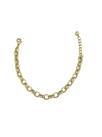 Özel Seri Lazer Kesim İşlemeli Halka Geçmeli Zincir Bileklik ( 20 Cm )