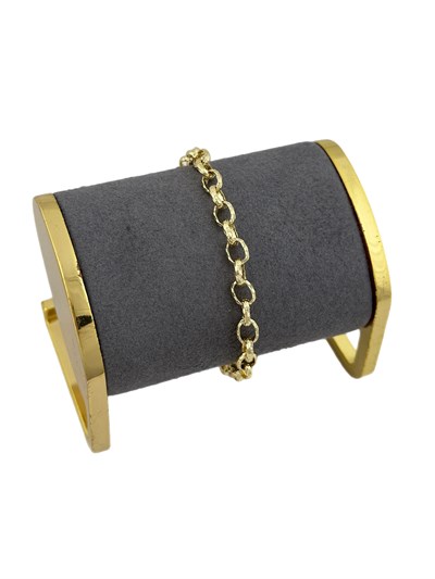 Özel Seri Lazer Kesim İşlemeli Halka Geçmeli Zincir Bileklik ( 20 Cm )