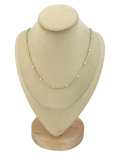 Özel Seri Lazer Kesim Topçuklu Zincir Kolye ( 52 Cm )